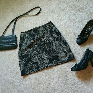 Black Skirt with Cream Accents